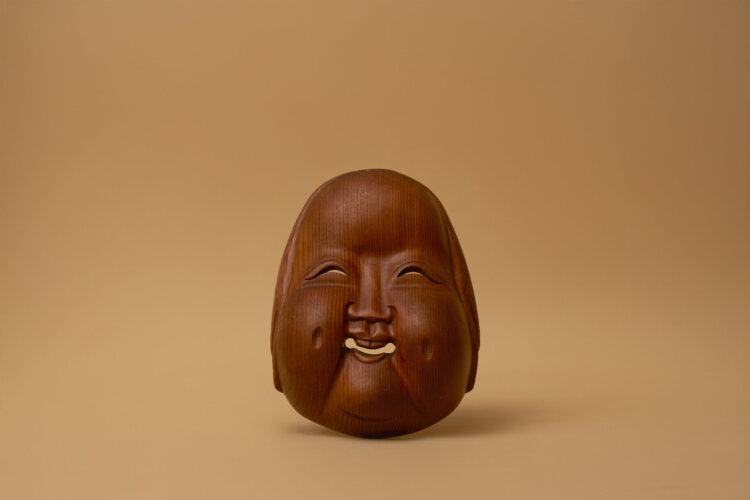 【伝統工芸】木彫面 お多福（おかめ）